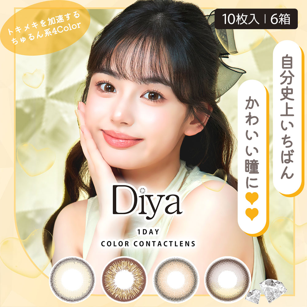 Diya1day ダイヤワンデー 10枚入り 6箱 カラコン one day カラーコンタクトレンズ 度あり 度付き 度なし 10枚パック お試し