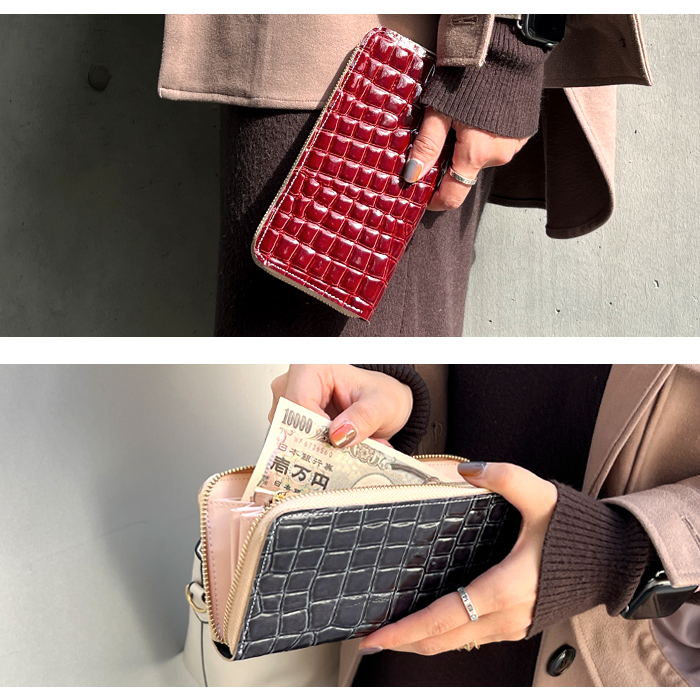財布 長財布 レディース メンズ 美クロコダイル 本革 ラウンド