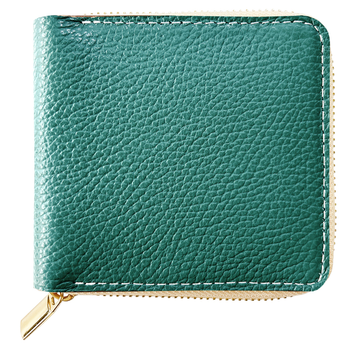 本革 財布 二つ折り財布 レディース メンズ ラウンドファスナー