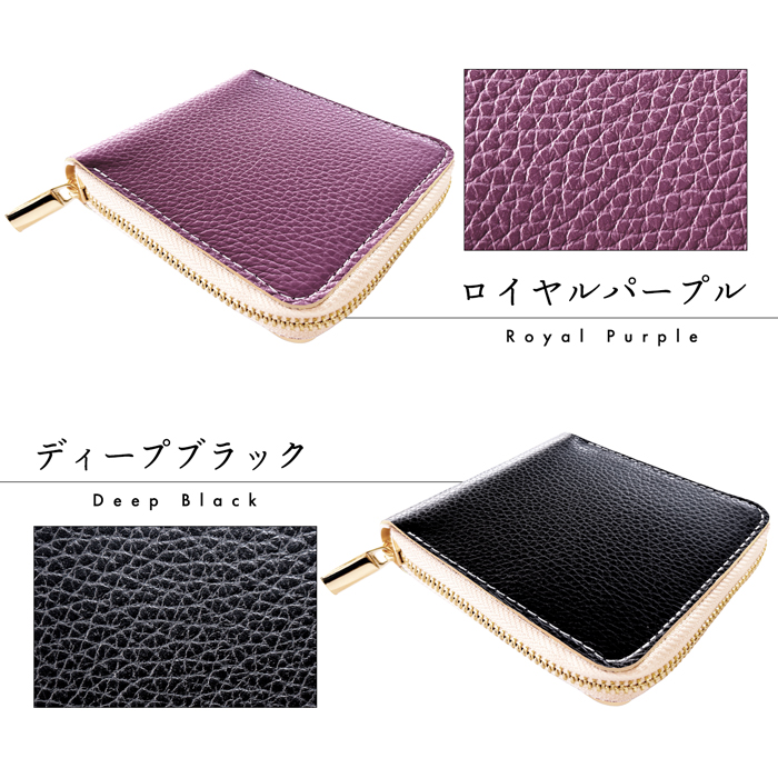 本革 財布 二つ折り財布 レディース メンズ ラウンドファスナー