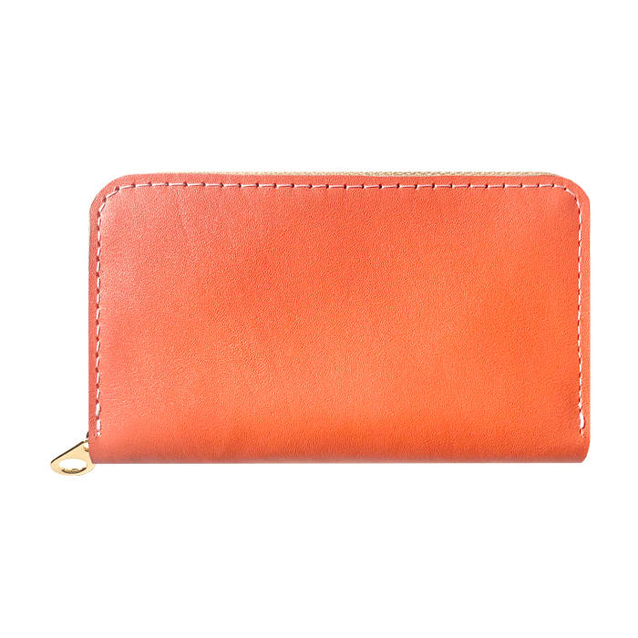本革 小銭入れ 小物入れ コインケース ミニ オレンジ orange