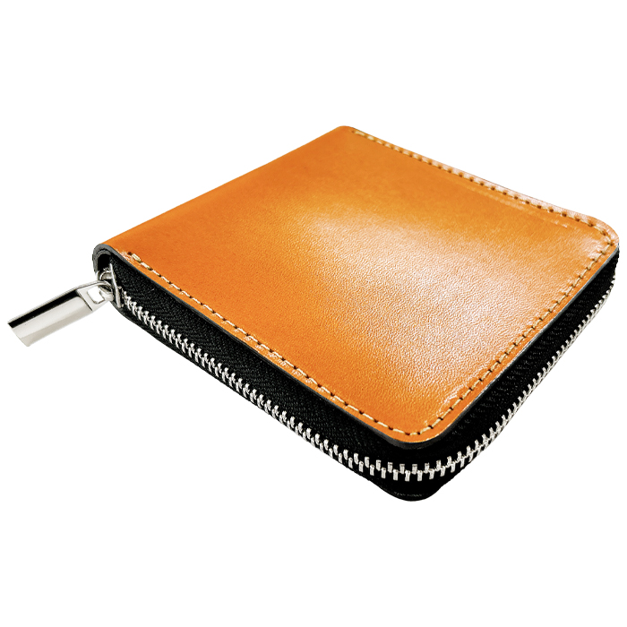 栃木レザー 二つ折り 財布 本革 ラウンド型 二つ折り財布 ラウンド