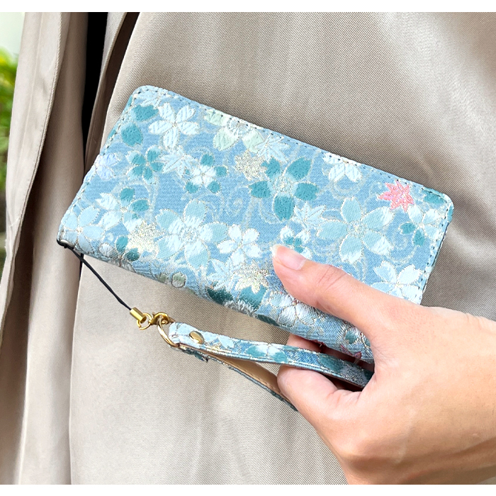 ストラップ 西陣織 明 スマホ キーホルダー リストストラップ 手帳型