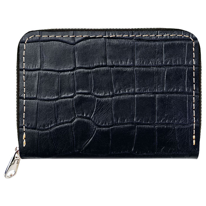 ミニ財布 財布 小銭入れ 本革 クロコダイル 型押し レディース 牛革