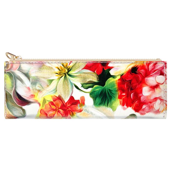 本革 ペンケース 花柄 イタリア製 フラワー 筆箱 ふで箱 レザー