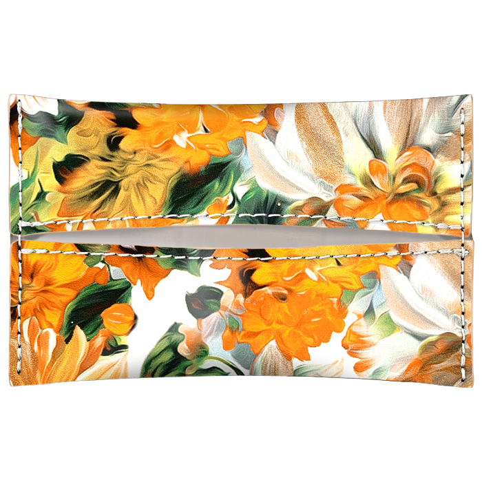 ティッシュケース 本革 イタリア製 フラワー レザー ティッシュカバー