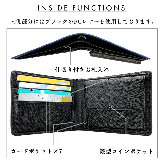WM-D1-07 二つ折り財布 本革 財布 メンズ 二つ折り サイフ さいふ