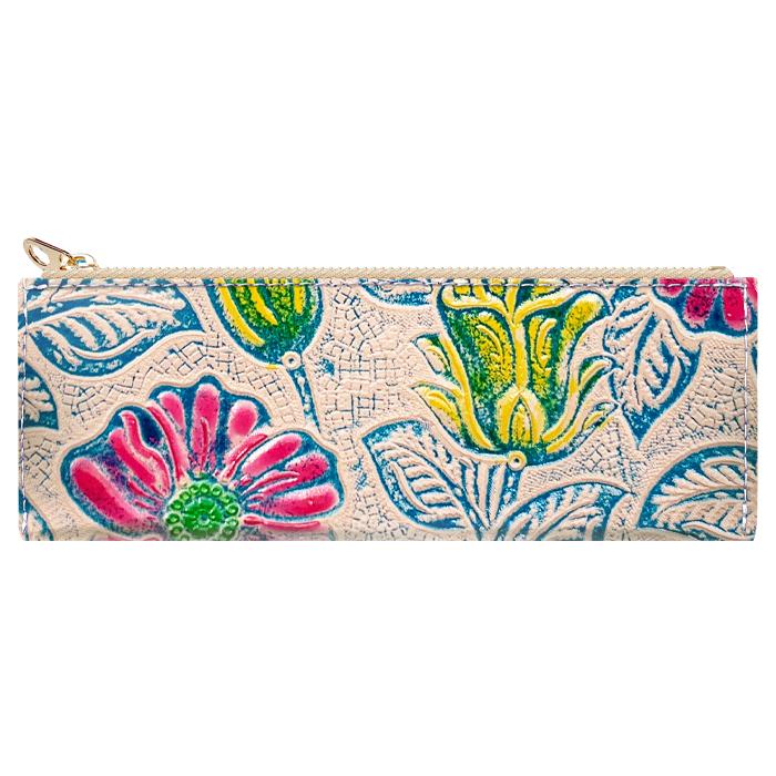 ペンケース ペン入れ 筆箱 レザー コンパクト 本革 レトロな 花 型押し