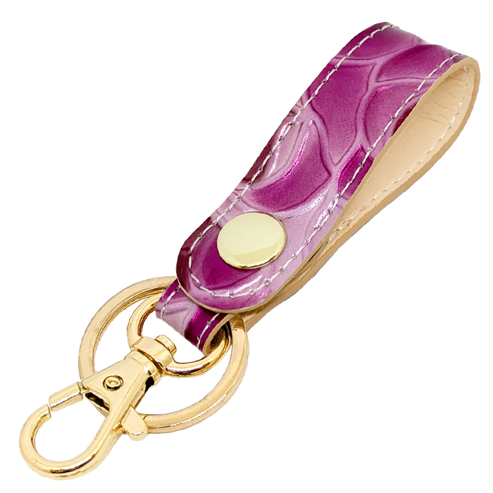 キーリング 本革 レディース ステンドグラス ローズ バラ 薔薇 バッグ