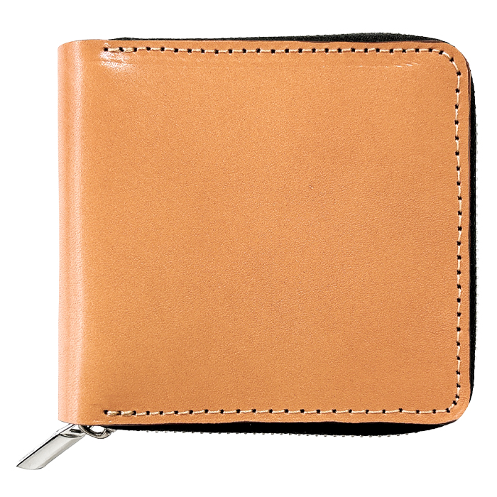 栃木レザー 二つ折り財布 ラウンドファスナー 本革 財布 小銭入れ 二