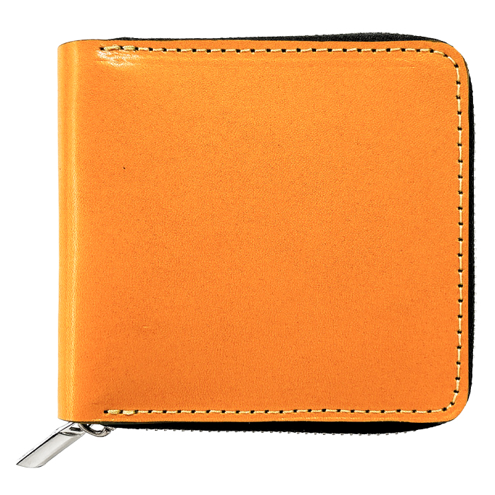 栃木レザー 二つ折り財布 ラウンドファスナー 本革 財布 小銭入れ 二