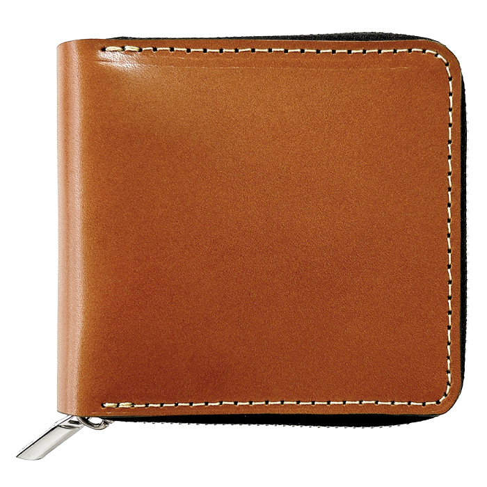 栃木レザー 二つ折り財布 ラウンドファスナー 本革 財布 小銭入れ 二