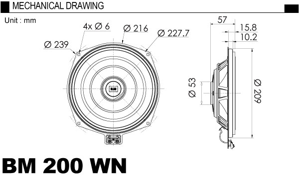 BLAM ブラム BM 200 WN（RELAXシリーズ BMW専用スピーカー） 200mm