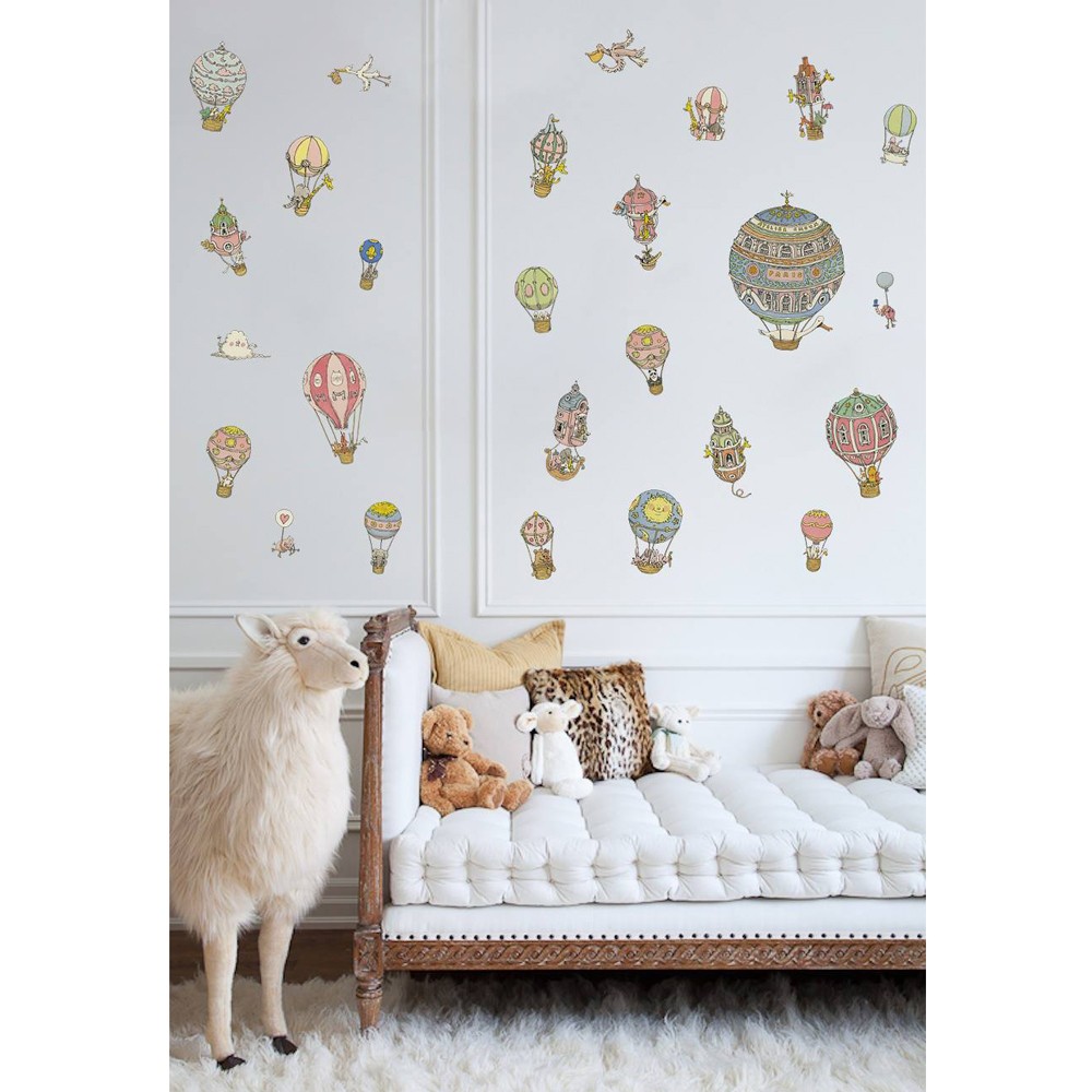 ウォール ステッカー 6枚入り アトリエシュー パリ 剥がせる シールタイプ デコレーション フランス ベビーギフト