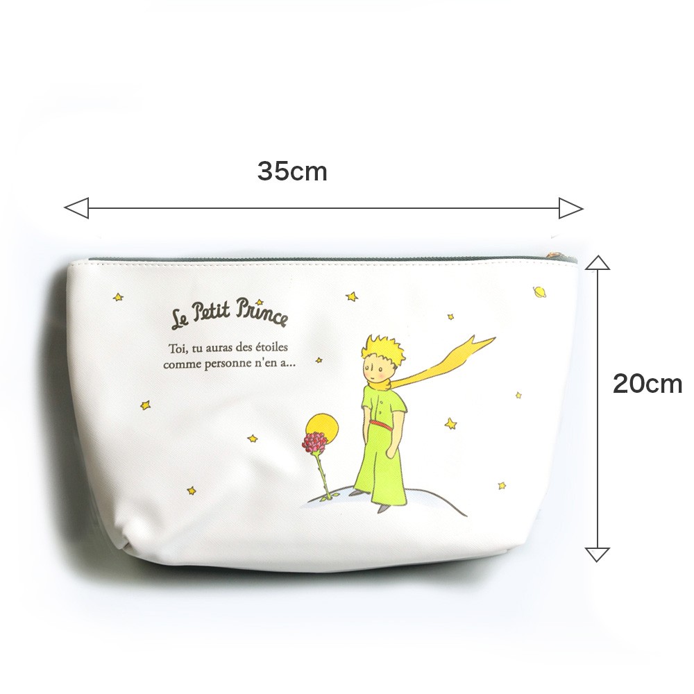 星の王子さま ポーチ ジップケース 大きいサイズ 白 35cm × 20cm