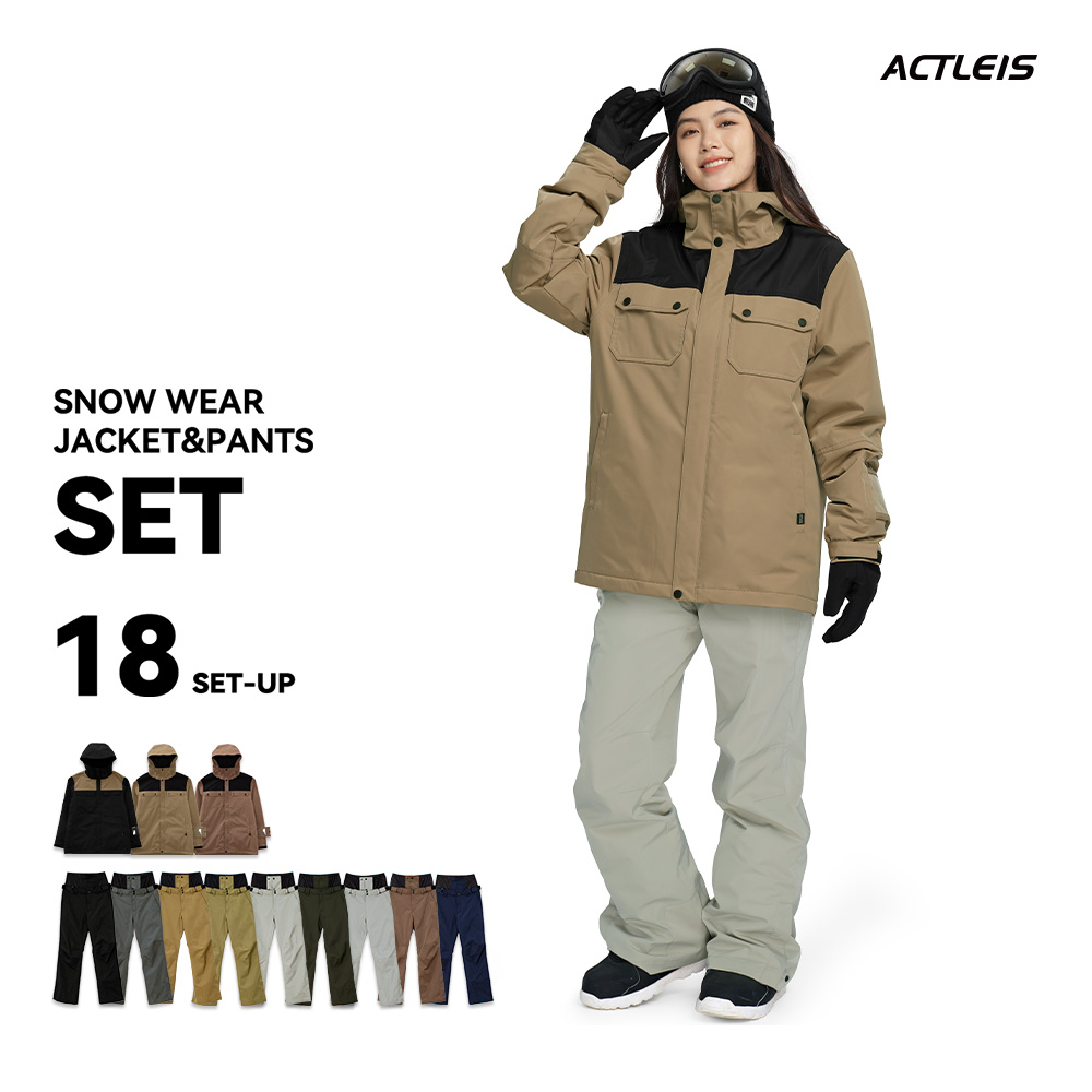 新品 ACTLEIS スキーウェア スノーボードウェア 上下セットアップ ACTLEIS（アクレイス） スノーボードウェア スキーウェア レディース
