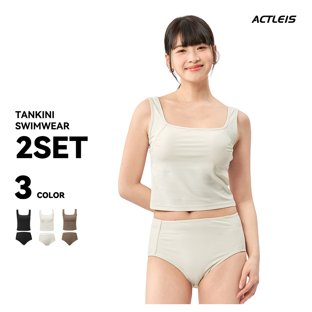 ACTLEIS 水着 レディース セパレート タンキニ 体型カバー 上下