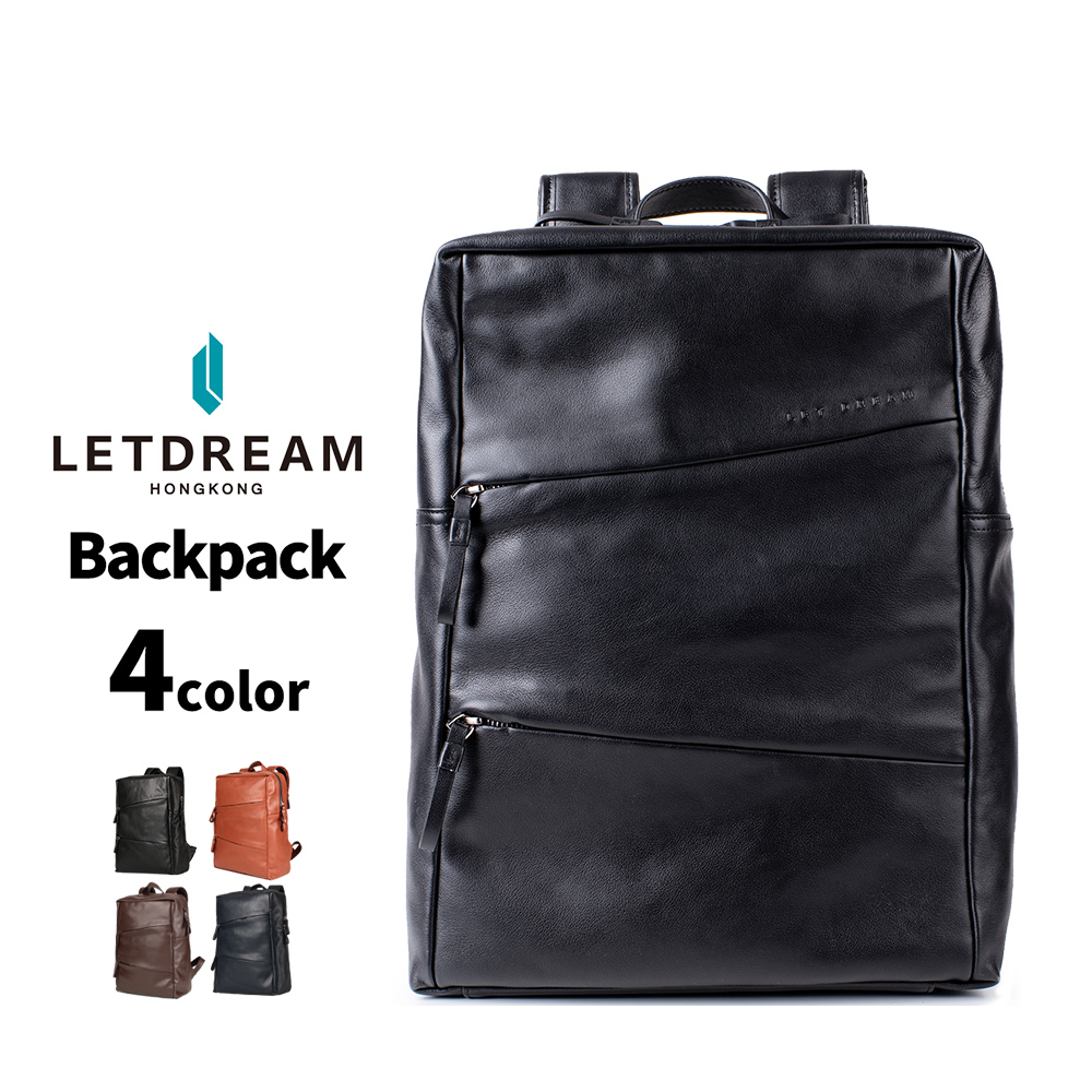 LETDREAM リュック ビジネス 本革 革 ビジネスリュック メンズ