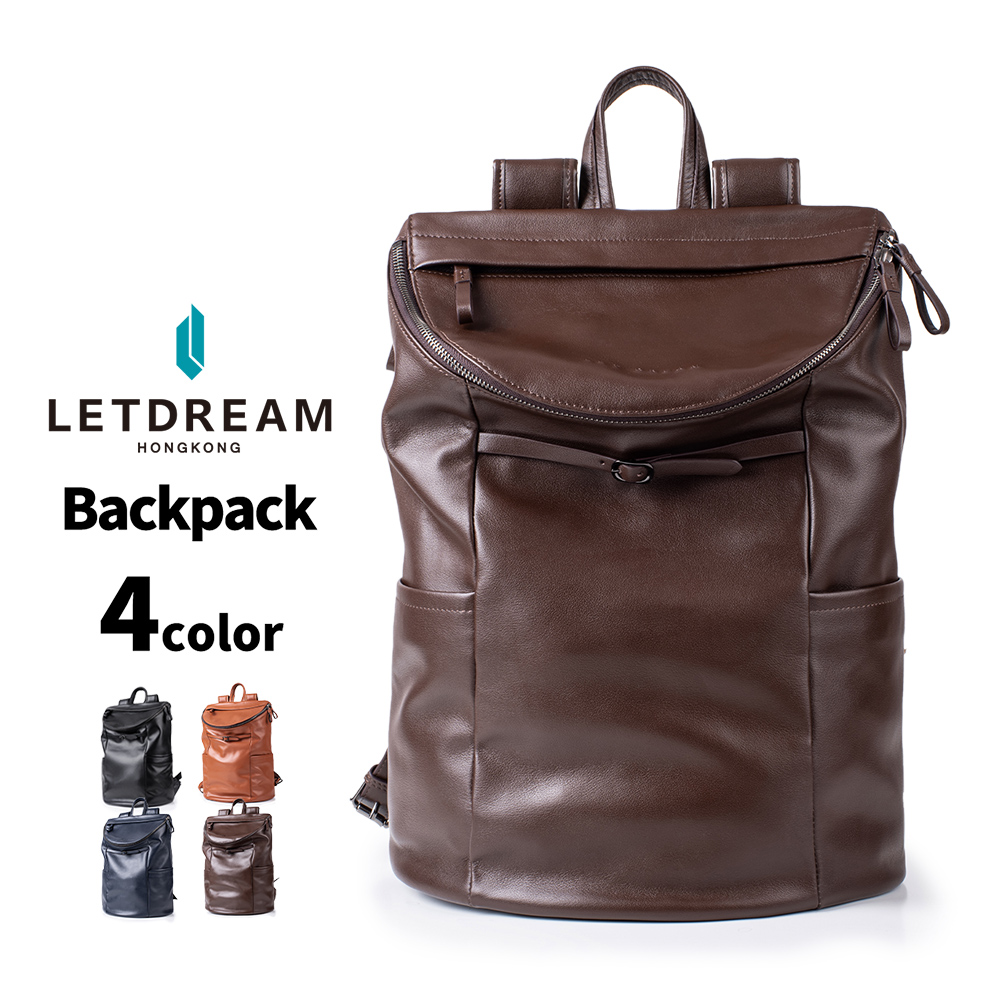 LETDREAM リュック ビジネス 本革 革 ビジネスリュック メンズ