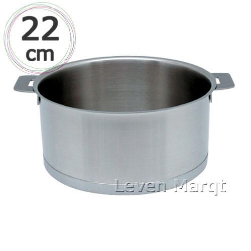 クリステル　Lシリーズ　深鍋　22cm　フタ無し CRISTEL（クリステル） 送料無料 両手鍋 L深鍋(フタ無し) 22cm IH対応