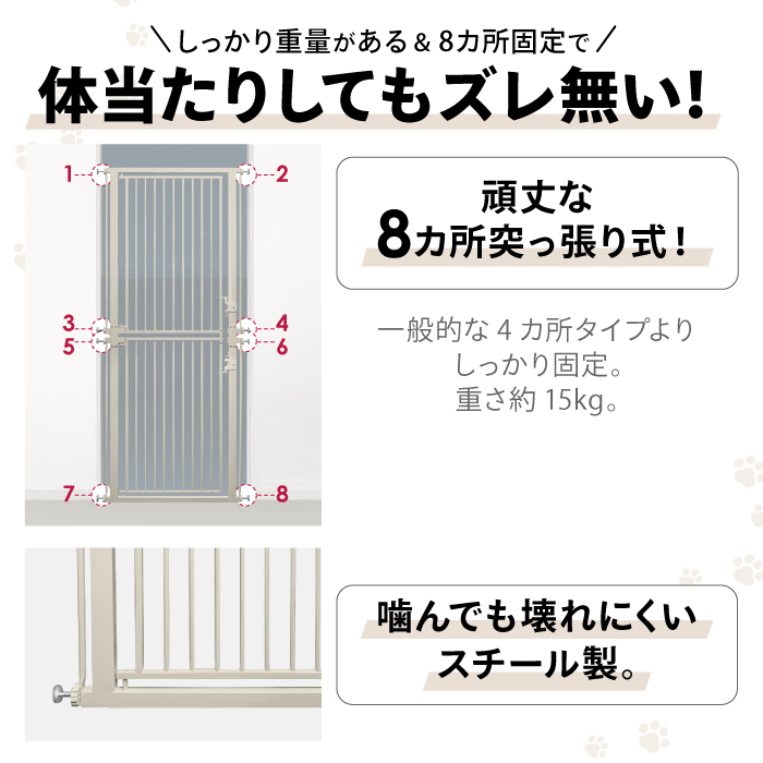 高さ186.5cm 猫 脱走 防止 ハイタイプ ペットゲート ネコ CATGATE 柵