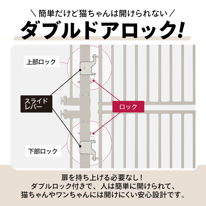 高さ186.5cm 猫 脱走 防止 ハイタイプ ペットゲート ネコ CATGATE 柵