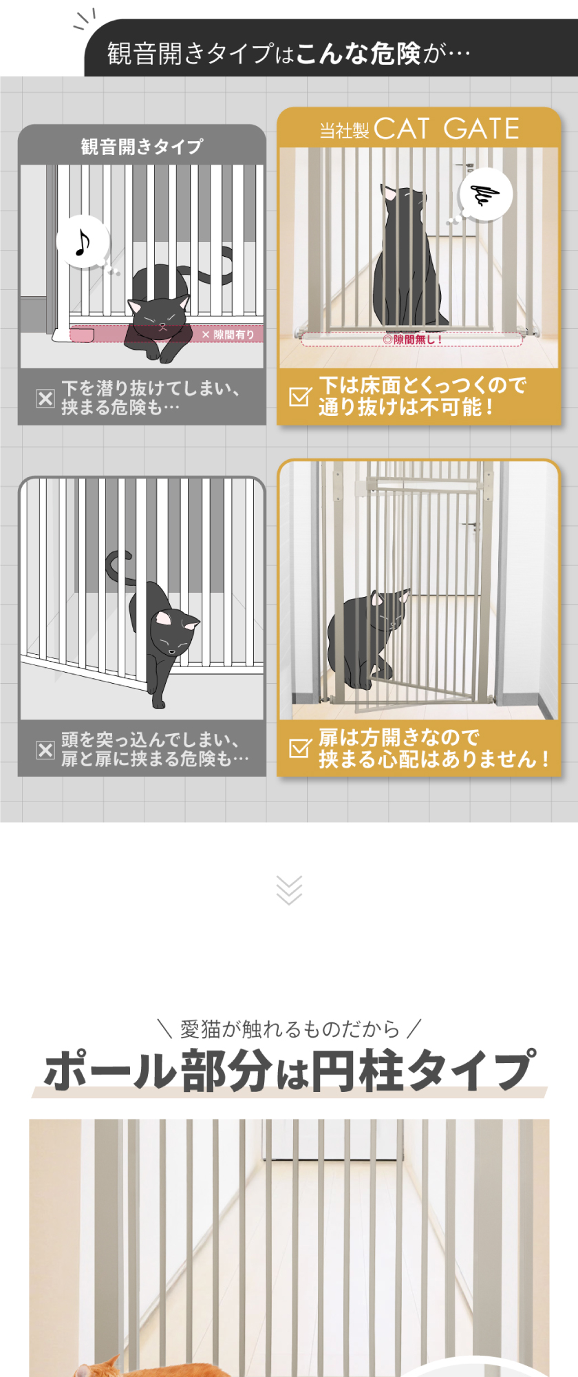 大改良 高さ197cm】 猫 脱走 防止 超ハイタイプ ペットゲート ネコ