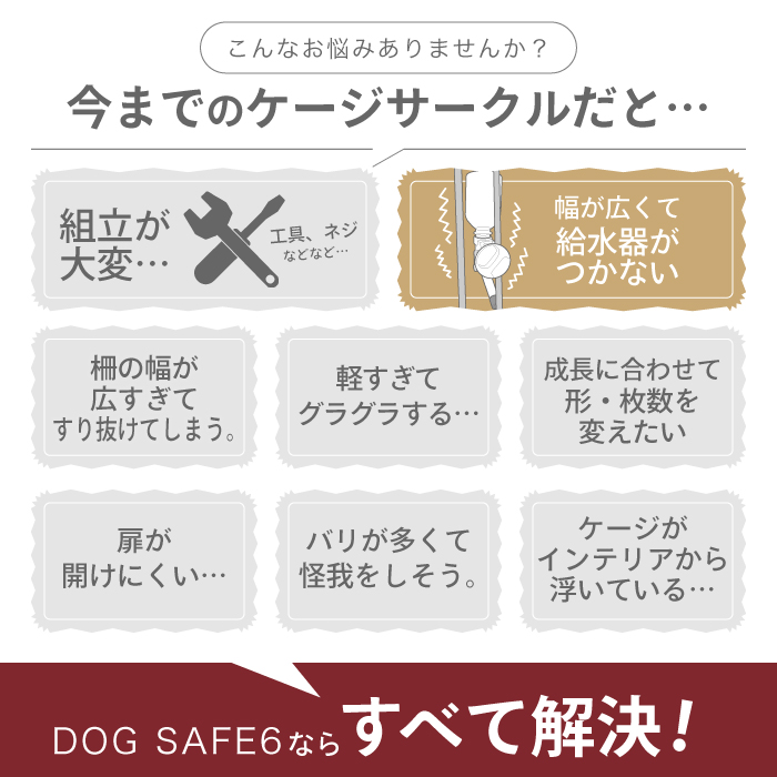 【給水器対応 2年保証】DOG SAFE6 犬 サークル ケージ ゲージ ペットサークル ペットケージ ペットゲージ ペットフェンス ペットゲート【6枚セット】 関連画像5