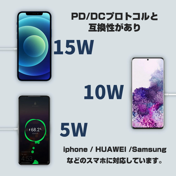 iphone12,ワイヤレス充電器,マグネット充電器,ワイヤレスチャージャー,磁石,PD15W,ピタッと充電,急速充電,15W急速充電,Qi急速充電,iPhone,アンドロイド,