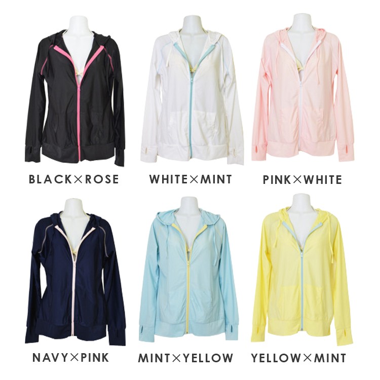 UVカット パーカー レディース ラッシュガード 無地 水着 ロング ゆったり 紫外線 パステルカラー