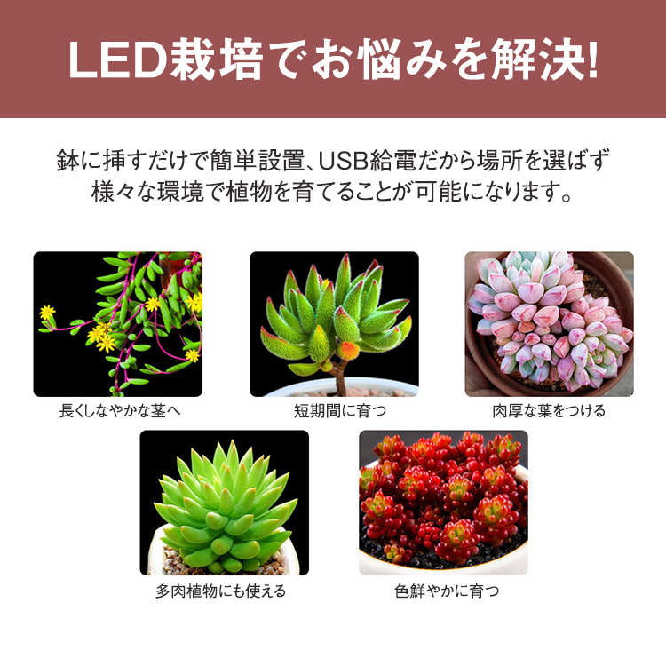 植物育成ライト,two,head,植物ライト,LED成長ライト,屋内植物,フルスペクトル,5V,USB,エンジェルリング,植物ライト,室内栽培,観葉植物,植物成長促進用ランプ,野菜,日照不足解消