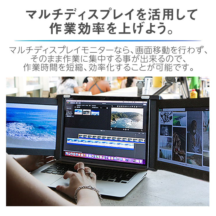 モバイルモニター Tri-Screen トライスクリーン 10.1インチ モバイルディスプレイ デュアルディスプレイ モバイル モニター  ノートパソコン TRI-SCREEN GACKT