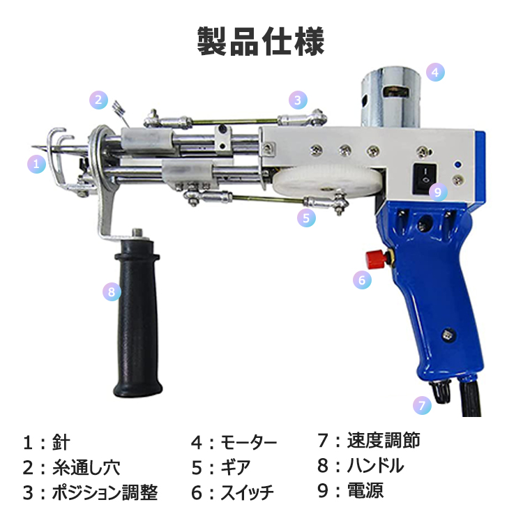 タフティングガン tufting gun カットパイル タフティング 