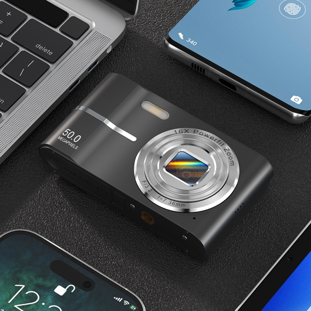 【正規品】 デジカメ デジタルカメラ 5000万画素 4K 高画質 自撮り 16倍ズーム スマホ転送 AFオートフォーカス 手ブレ補正 美顔 フィルター 軽量 修学旅行 学生 |  | 01