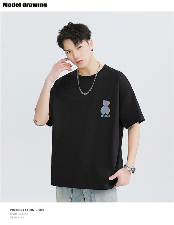 メンズ 半袖 コットン Tシャツ かわいい ティーシャツ 人気 蛍光プリント トップス かっこいい 服 大きいサイズ ティシャツ オシャレ 男女兼用 春 夏｜liangxin-store｜02