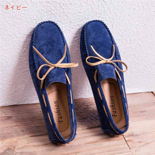 COACH スエード ブルー ネイビー デッキシューズ fo041-01.jpg