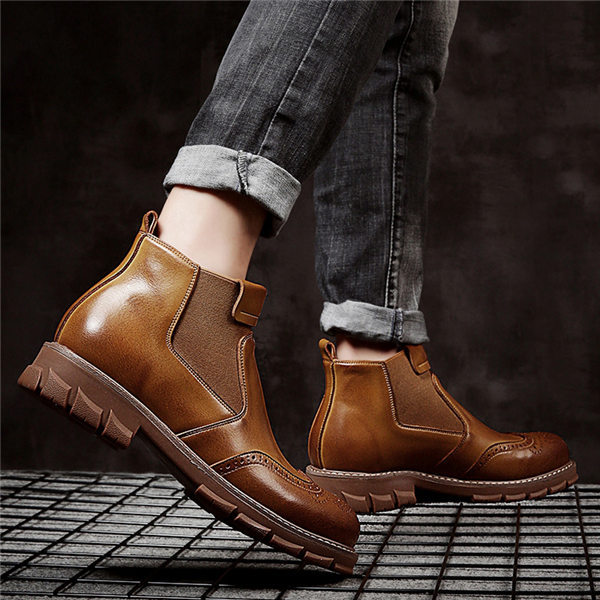 本革 ブーツ サイドゴアブーツ メンズ ワークブーツ ミリタリーブーツ