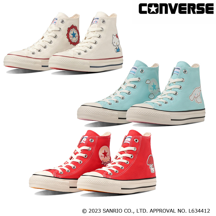 CONVERSE コンバース レディース ALL STAR R HELLO KITTY MY MELODY CINNAMOROLL HI ハローキティ マイメロディ シナモロール ハイカット｜lib-ys