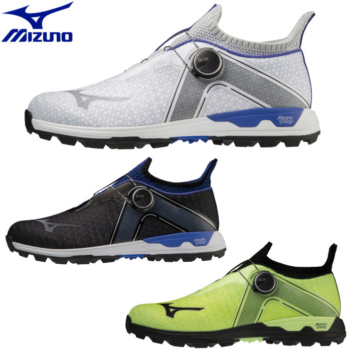 MIZUNO ミズノ メンズ ゴルフ シューズ ウエーブ ハザード ボア WAVE HAZARD BOA 51GM2170 スパイクレス ダイヤル式 メッシュ 防水