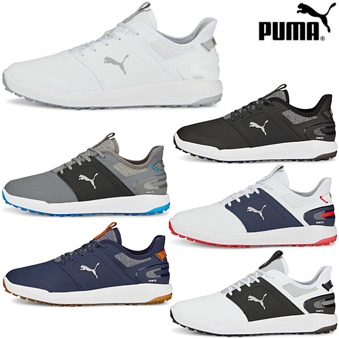 PUMA プーマ メンズ ゴルフシューズ イグナイト エレベート ラバーソール スパイクレス シューズ 軽量 376077