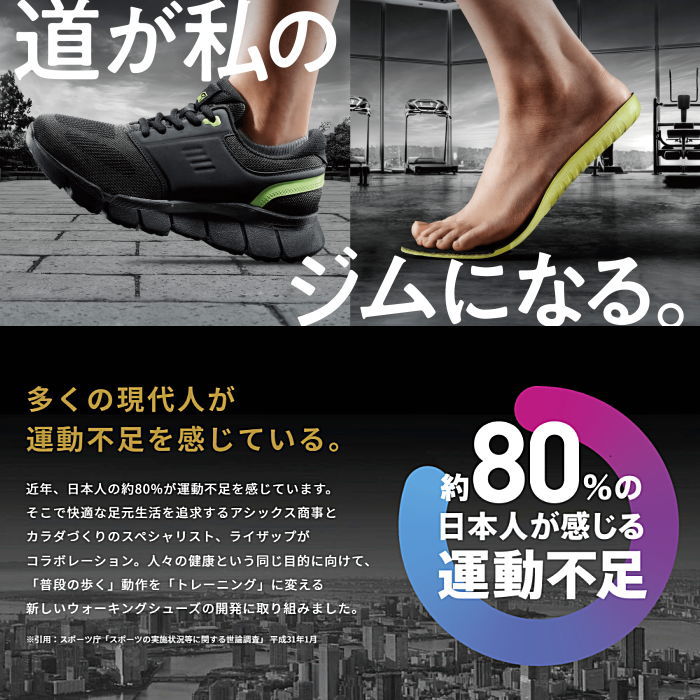 アシックス商事 RIZAP ライザップ ラクウォーク レディース スニーカー