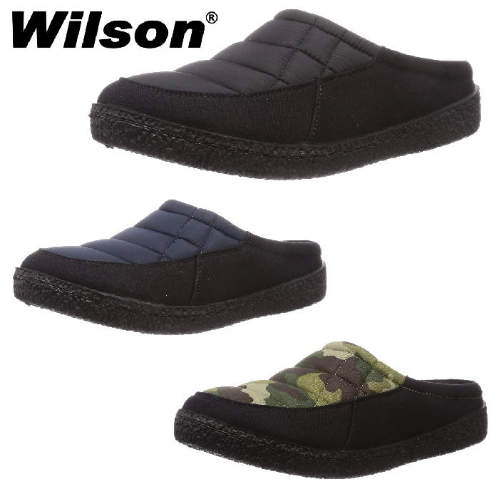 Wilson ウィルソン 2204 キルティング サボサンダル メンズ 黒 シンプル フィット感 疲れない 履きやすい スポーツサンダル 紳士 靴｜lib-ys