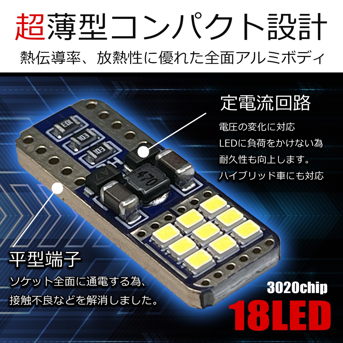 アルファード 20系 T10 LED ルームランプ 12V 24V 汎用 ラゲッジランプ バニティランプ 室内灯 板型 ホワイト 5000K 2個 内装 パーツ |  | 01