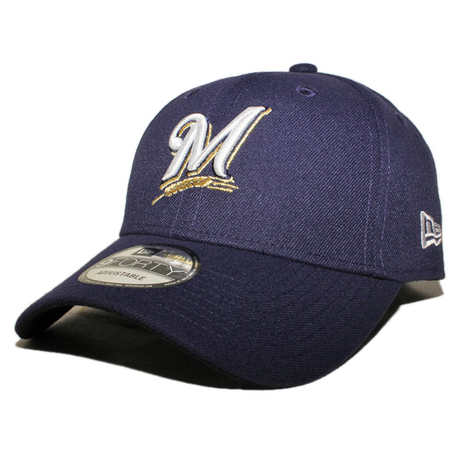 ニューエラ ストラップバックキャップ 帽子 NEW ERA 9forty メンズ レディース MLB ミルウォーキー ブルワーズ nv｜liberalization｜02
