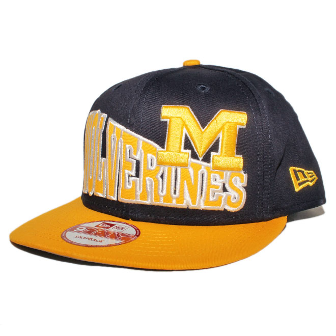 ニューエラ スナップバックキャップ 帽子 NEW ERA 9fifty メンズ レディース NCAA ミシガン ウォルバリンズ nv｜liberalization｜02