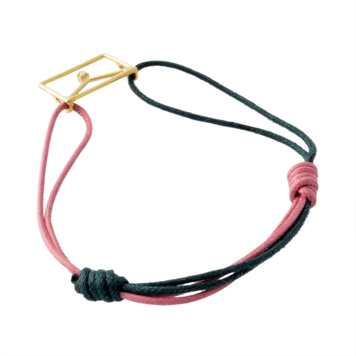アリータ ALIITA CARITA BRILLANTE CORD BRACELET 9KYG×HWダイヤモンド カリタ レター 手紙モチーフ コード ブレスレット