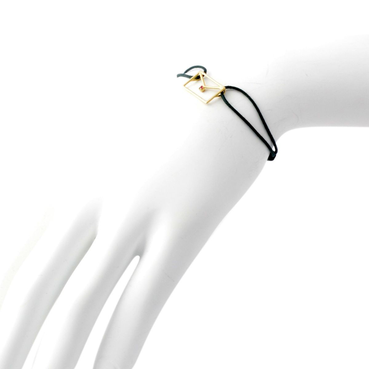 アリータ ALIITA CARITA RUBI CORD BRACELET 9KYG×RDルビー カリタ レター 封筒モチーフ コード ブレスレット