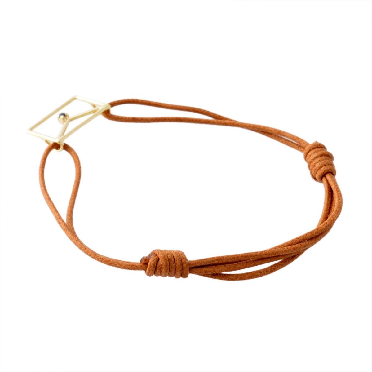 アリータ ALIITA CARITA ZAFIRO CORD BRACELET 9KYG×BLサファイア カリタ レター 封筒モチーフ コード ブレスレット