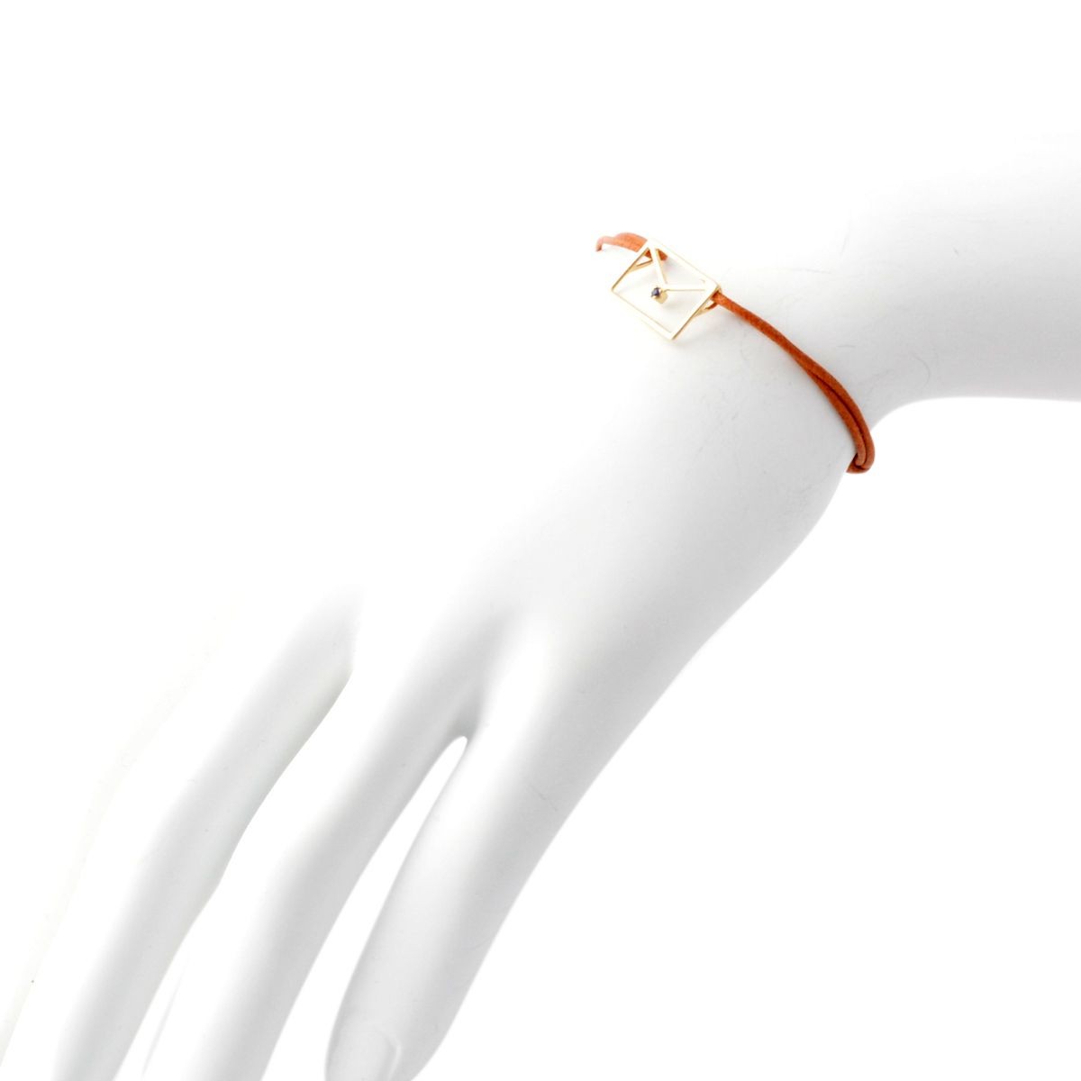 アリータ ALIITA CARITA ZAFIRO CORD BRACELET 9KYG×BLサファイア カリタ レター 封筒モチーフ コード ブレスレット