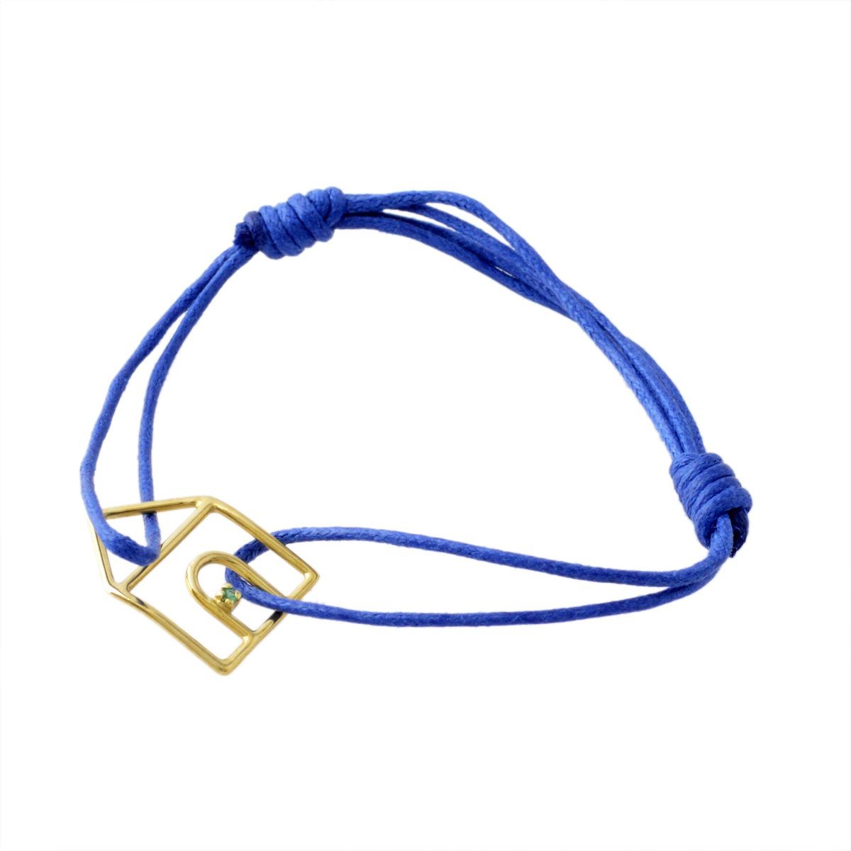 アリータ ALIITA CASTIA ESMERALDA CORD BRACELET 9KYG×GRエメラルド カシータ 家モチーフ コード ブレスレット